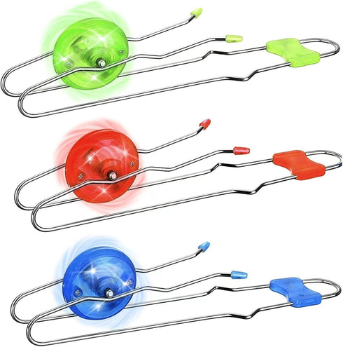 Retro Kids Light Up Gyro Wheel Set - includes 3 10-Inch Track Twisters, Spinning and Light Combo, to Capture Kid's Attention, Ideal for Easter, Bi...