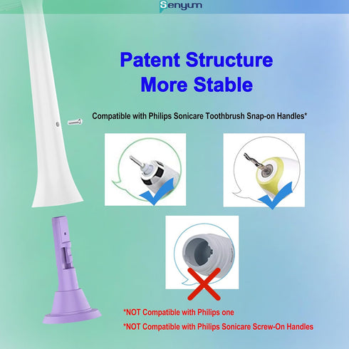 Senyum Toothbrush Replacement Heads for Philips Sonicare Replacement Heads Compatible with Sonicare Replacement Heads, 4 Pack...