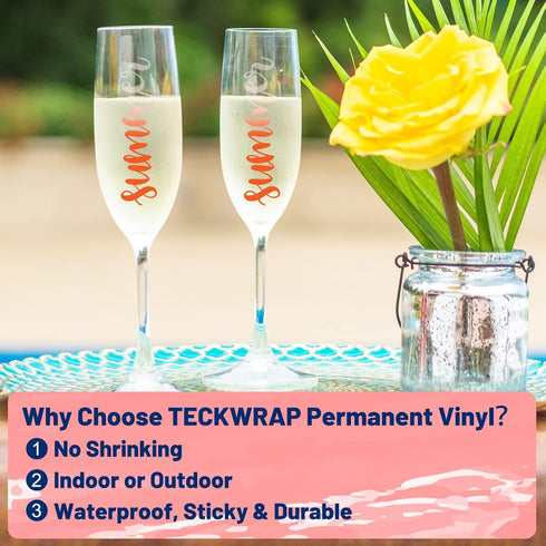 TECKWRAP Cold Color Changing Vinyl,Turns Bright Orange When Cold, Adhesive Vinyl for Craft Cutter, Stickers, Decals, 1ft x5ft...