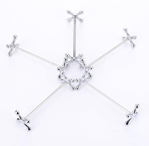 ChezMax Silver Zinc Alloy Flower Chopsticks Rest Spoons Stand Forks Knifes Holder Pack of 5...