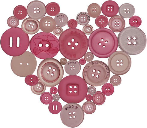 Round Resin Buttons 200PCS Mixed Pink for Crafts Sewing DIY Manual Button Painting DIY Handmade Ornament Buttons...