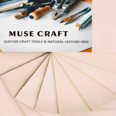 Muse Craft Flawless 12''X24'' 5-6oz Vegetable Tanned Leather Precut| Import A Grade Tooling Leather Hide Full Grain Veg Tan Leather for Tooling, C...