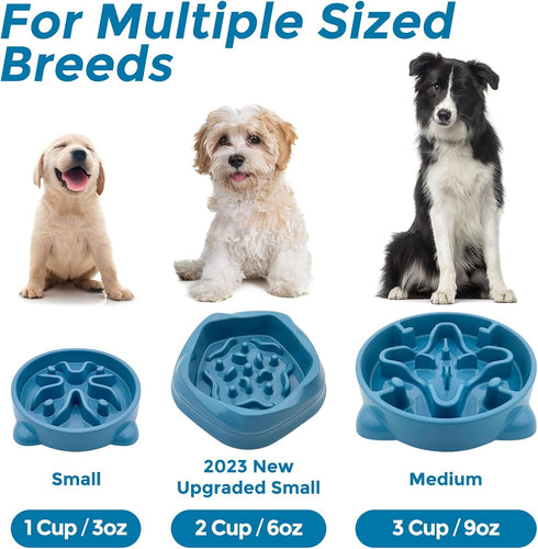 Slow Feeder Dog Bowls Non Slip Puppy Bowl Durable Dog Puzzle Feeder Bloat Stop Dog Food Bowls for Puppy and Small Dogs, BPA Free, 1 Cup, Grey...