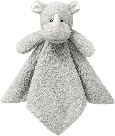 Baby Gray Rhino Soft Stuffed Animal Security Blanket, Plush Rhino Character Lovey Blanket, Baby Shower/Nursery Gift, Cuddly Newborn, Infant, Toddl...