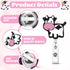3 Pieces Cow Badge Reel Retractable Badge Reels Cute Name Badge Holder with Swivel Clip Funny Nurse Badge Reel for Office School Worker Doctor Nur...