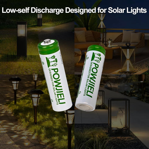 Ni-MH Rechargeable AA Batteries,1.2V 1000mAh High Capacity Pre-Charged Double A Solar Battery for Garden Landscaping Solar Lights, String Lights, ...