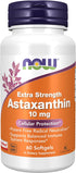 NOW Supplements, Astaxanthin 10mg, Extra Strength,derived from Non-GMO Haematococcus Pluvialis Microalgae and has naturally occurring Lutein, Cant...