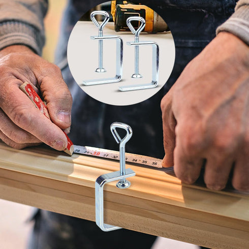 Woodworking C-Clamp, 2PCS Stainless Steel Heavy Duty Clamps for Welding, Wide Jaw 2" Desk Bench Dog Hole Clamp for Wood Edge Clamps...