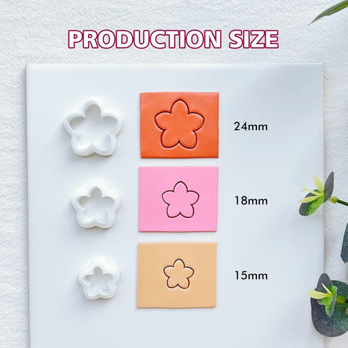 Keoker Flower Petal Clay Cutters - Polymer Clay Cutters for Earrings Making, 4 Shapes with Polymer Clay Petal Press Mold, Clay Cutters for Polymer...