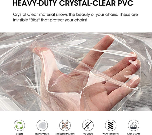 Zipcase 6 Pack Stain, Water and Kitty Scratch Resistant Clear Dining Chair Covers/Slipcovers Chair Protector Waterproof PVC Material, 17”D x 18”W ...