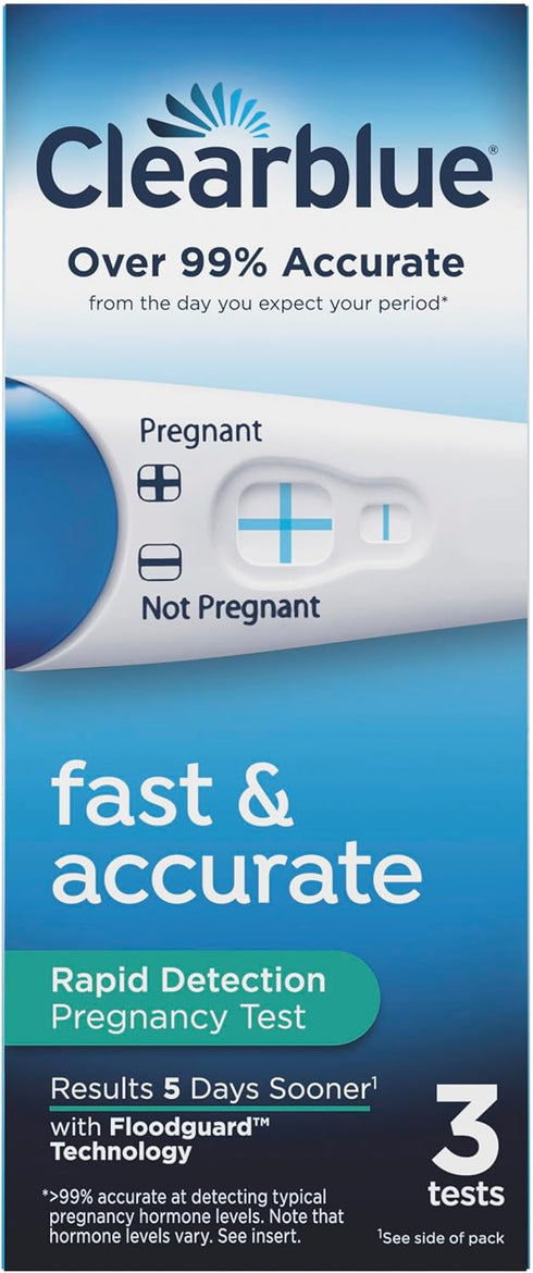 Clearblue Rapid Detection Pregnancy Test, Home Pregnancy Kit, 3 Count...