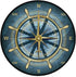 Blue Compass Rose Non-Slip Doormat Gold Nautical Theme Non-Slip Floor Mat Round Area Rug Carpet for Bedroom Living Room Study Playing Carpet, 2 ft...