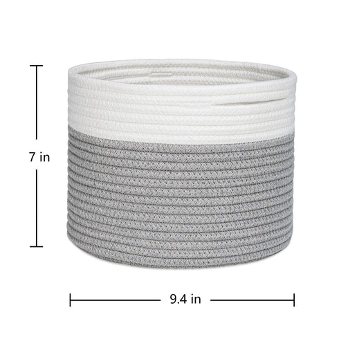 INDRESSME Small Storage Basket - Cute Cotton Rope Basket - Closet Storage Bins - Cute Basket for Remote - Storage Organizer for Toy Storage Bin- 9...