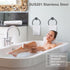 Towel Holder for Bathroom Matte Black Towel Ring, 2pcs Adhesive Wall Mounted Hand Towel Holder, Towel Hanger for Bath&Kitchen Organizer, Stainless...