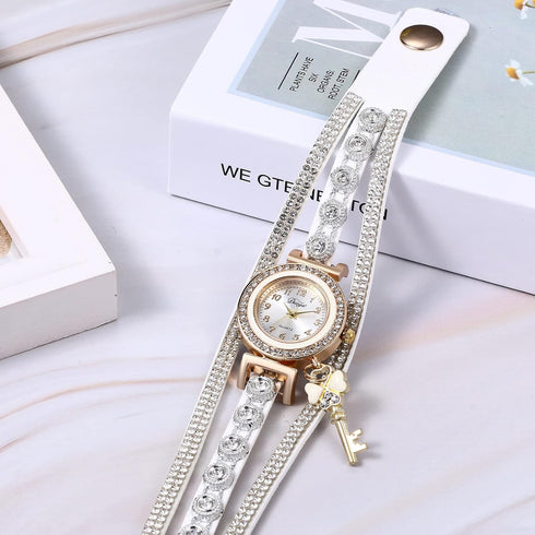 JewelryWe Women Watches Vintage Bohemia Multi-Layer Weave Wrap Leather Wristwatch Analog Quartz Bracelet Watch for Mother's Day...