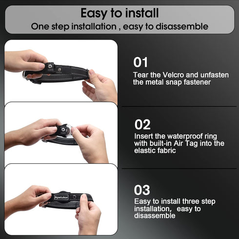 AirTag Dog Collar,IP68 Waterproof Case AirTag Dog Collar,Triple Anti-Lost,Wear-Resistant and Anti-Collision AirTag Collars,Reflective AirTag Pet C...