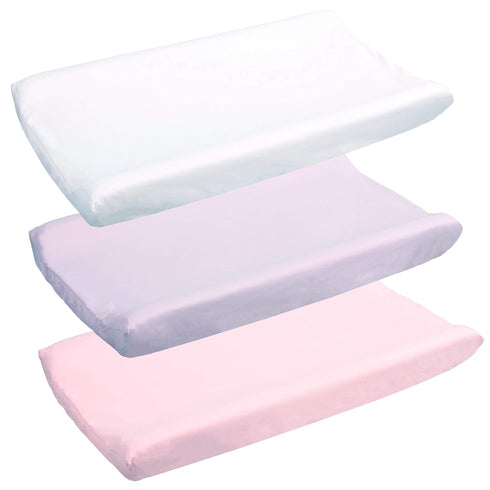 Belsden 3 Pack Microfiber Soft Changing Pad Cover, with 2 Considerate Safety Belt Holes, Durable Diaper Change Table Sheet Set for Baby Girls, 16'...