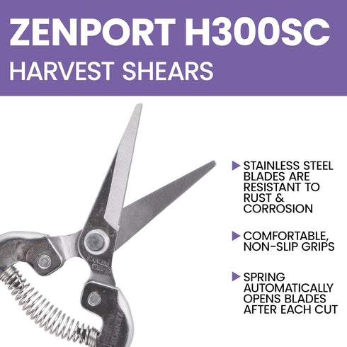 Zenport H300SC Harvest Shear, Long Curved Stainless Steel Blade...