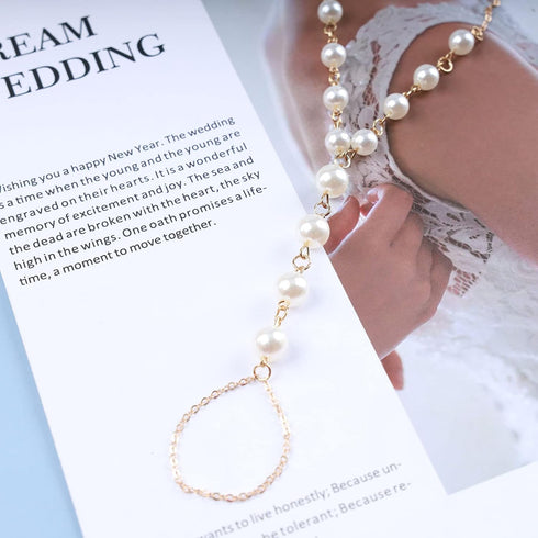 Boho Pearl Barefoot Sandals Ankle Gold Pearl Toe Ring Anklet Summer Beach Chain Bracelet Foot Ankle Chain Jewelry for Women...