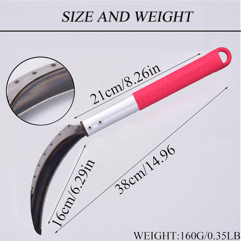 Scythe Garden Tool, Japanese Weeding Scymea, Scythe Tool, Weeding and Weed, Magnetic Handle, Durable SK5 Steel Blades, Compact and Portable, Great...