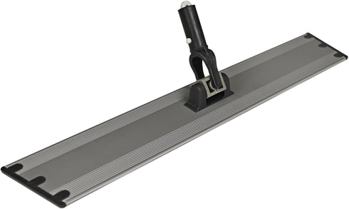 Flat Mop Plate Frame for Microfiber Pads, Commercial-Grade Aluminum with 360° Swivel, Hook and Loop Fastening, Lightweight and Durable, Gray, Fram...