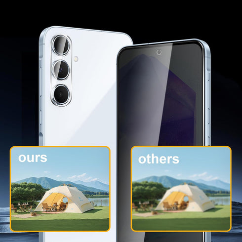 3 Pack Privacy Screen Protector for Samsung Galaxy A55 5G/ A35 5G With 3 Pack Camera Lens Protector, Anti Spy Tempered Glass 9H Hardness, Black Pr...