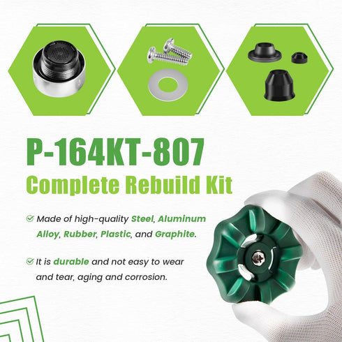 Replace for Prier P-164KT-807 Rebuild Kit P-164KT-807 P-164 Overhaul Kit includes P-164KT-805 Soft-Grip Handle Kit fit for P-164 Original or Diamo...