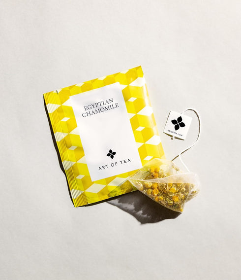 Art of Tea | Organic Egyptian Chamomile Tea Bags - Caffeine Free Herbal Tea | 50 Eco Friendly Pyramid Tea Bag Sachets...