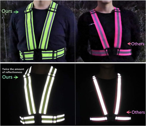 2Pack High Visibility Reflective Safety Vest | Lightweight,Adjustable & Elastic | Hi Vis Running Gear for Walking,Cycling,Construction Workers,Men...