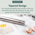 Ultra Cuisine French Rolling Pin for Baking – Use with Pizza, Cookie, and Pastry Dough, Fondant and Pie Crust – Tapered Design Bread Roller Pin, S...