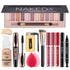 All in One Makeup Kit, 12 Colors Eyeshadow Palette, Nude Foundation, Lipstick Set, Eyebrow Soap, Eyeliner Stamp, Waterproof Mascara, Makeup Brush,...