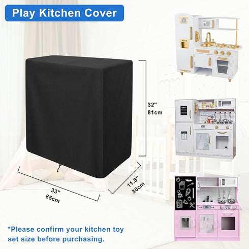 tonhui Play Kitchen Cover for Step2 Kids Kitchen Play Set, 33"L x 11"W x 32"H Dustproof Indoor/Outdoor Kitchen Toy Set Cover, Heavy-duty Waterproo...