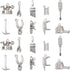 Ipotkitt 50 Pcs 10 Styles Vintage Alloy Construction Tool Charms Antique Silver Screwdriver Pliers Wrench Hammer Charms for Jewelry and Craft Maki...