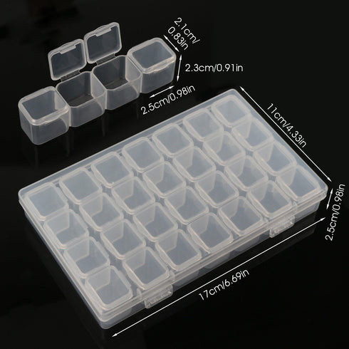Gem Organizer, Segbeauty Clear Bead Container 28 Compartments with Secure Lids, Removable Tiny Jewelry Storage Box, Transparent Jewelry Organizer ...