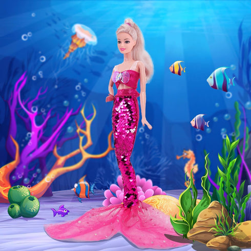 UNICORN ELEMENT 5 Pcs 11.5 Inch Girl Doll Mermaid Tail Clothes and Doll Accessories Mermaid Tail Summer Dress Swimsuit Bikini for 11.5 Inch Girl D...