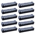Antrader 10-Pack 8 Positions Dual Rows 600V 15A Wire Barrier Block Screw Terminal Strip with Cover TB-1508...