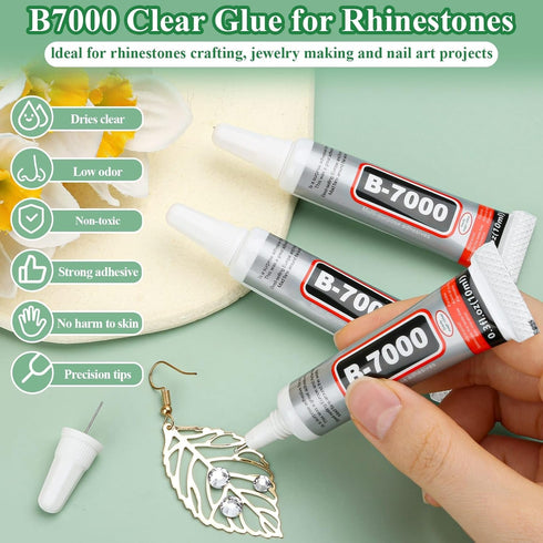 16500 Pcs Clear Rhinestones with B7000 Glue for Crafting, AB Crystal Rhinestones Bulk Swarovski Gems with Glue Kit for Fabric Cloths Tumbler Cups ...