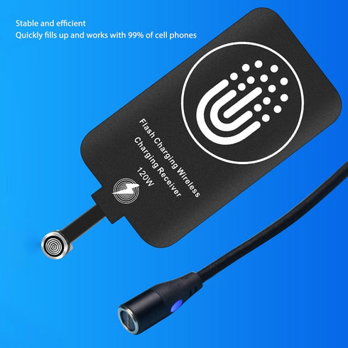 Type C Wireless Charging Receiver, 120W Magnetic/10W Wireless Charging Receiver Dual Purpose USB C Wireless Charger Adapter for Galaxy A51 A40 A20...