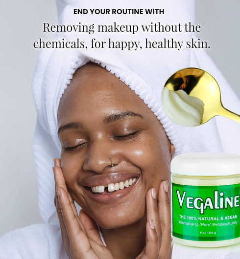 Vegaline - 100% Natural, Vegan & Hypoallergenic Alternative to Petroleum Jelly - Lips, Hands, Baby, Makeup Remover and More (4 oz)...