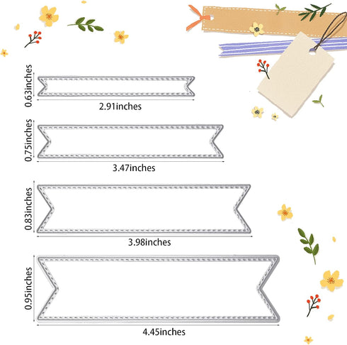 Bookmark Metal Cutting Dies DIY Craft Carbon Steel Embossing Template - 3 Piece Set...