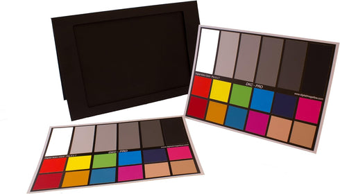 DKC-Pro 5" x 7" Set of 2 White Balance and Color Calibration Charts with 12% and 18% Gray - Pro Quality - Includes Frame Stand and User Guide...