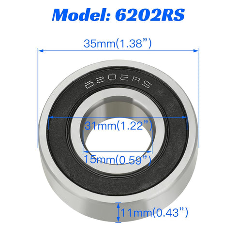YOXUFA Front Rear Mini Bike Wheel Bearing for Predator 212cc Coleman CT200U CT200U-EX BT200X Baja Warrior MB200 MB165 Massimo Hensim 196cc 6.5hp M...