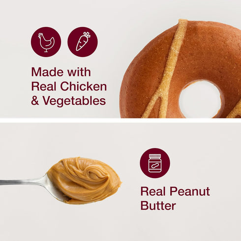 SmartBones Bake Shop Donuts with Peanut Butter, Treat Your Dog to Rawhide-Free Chews, 4 Count...