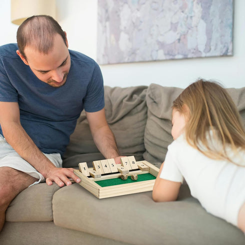Wooden Shut The Box Game - Dice Game 2 Player,Board Game,Classics Tabletop Version,Popular Pub Game,math,travel for Kids and Adults for Classroom,...