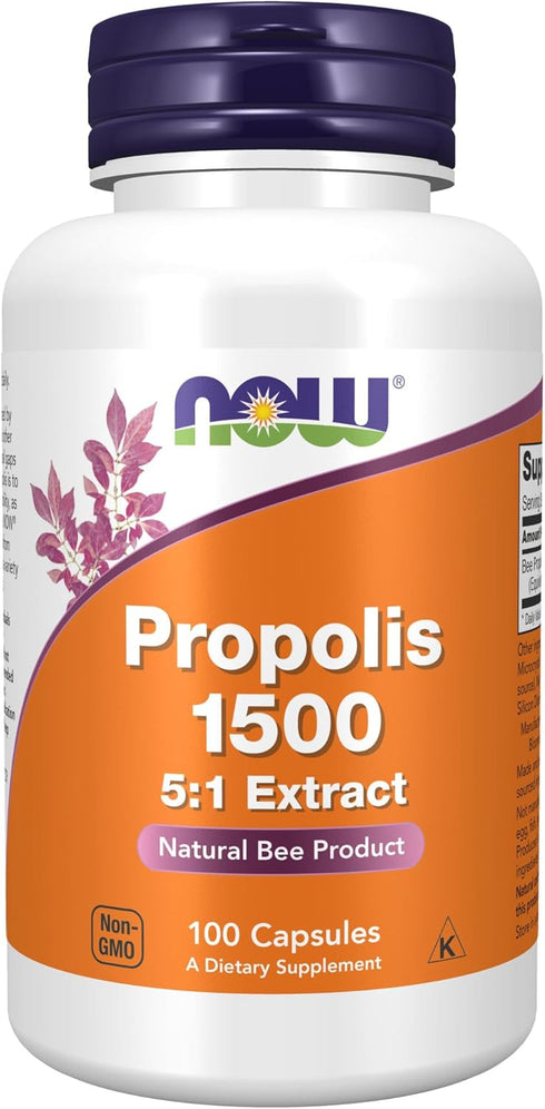 NOW Supplements, Propolis 1,500 mg with 5:1 Concentrate, Natural Bee Product, 100 Veg Capsules...
