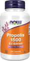 NOW Supplements, Propolis 1,500 mg with 5:1 Concentrate, Natural Bee Product, 100 Veg Capsules...