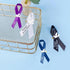 50Pcs Dove Funeral Ribbon Blue Memorial Ribbon, Funeral Ribbon Pins Classic Memorial Service Respect Meditation Ribbon Bow for Mourning Remembranc...