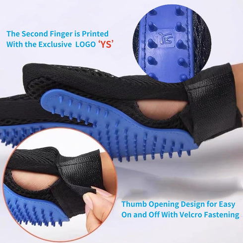 Abudbes 2024 Upgrade Pet Grooming Gloves for Gentle Shedding Dog Washing Gloves Efficient Pets Hair Remove Cat Gloves for Grooming Dog Bathing Glo...