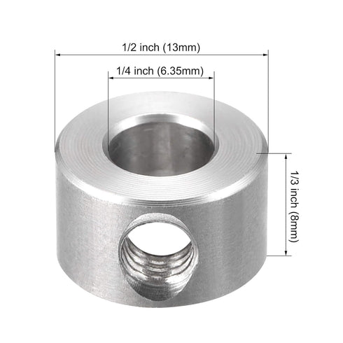 uxcell Drill Stop 1/4" I.D. Stainless Steel for Set Screws Chuck Woodworking Drill Bits Depth Holder 2Pcs...