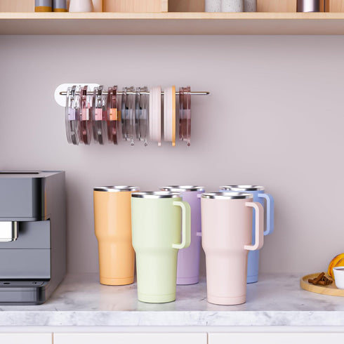 Tumbler lid organizers inside cabinet- Neat and Convenient Kitchen Storage Solution!...